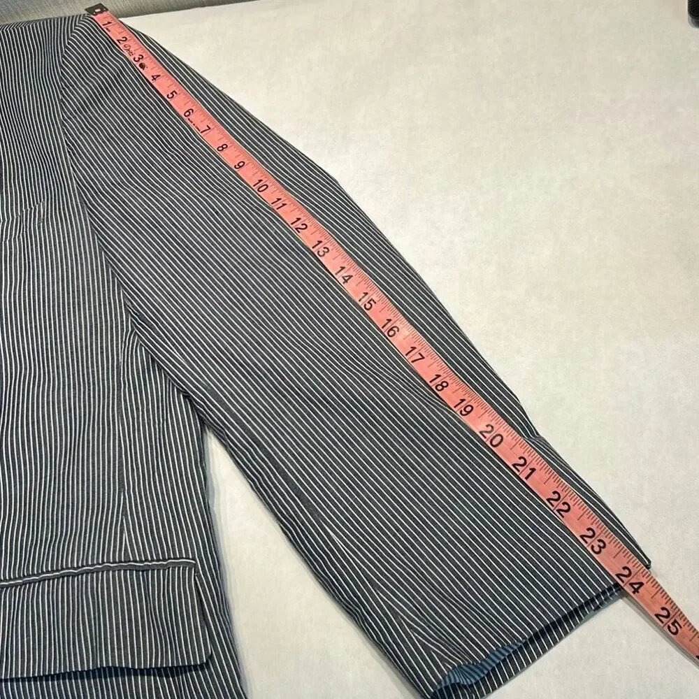 Austin Reed Mens Striped Blazer Sz XLarge Pure Cotton Gray White Suit Coat